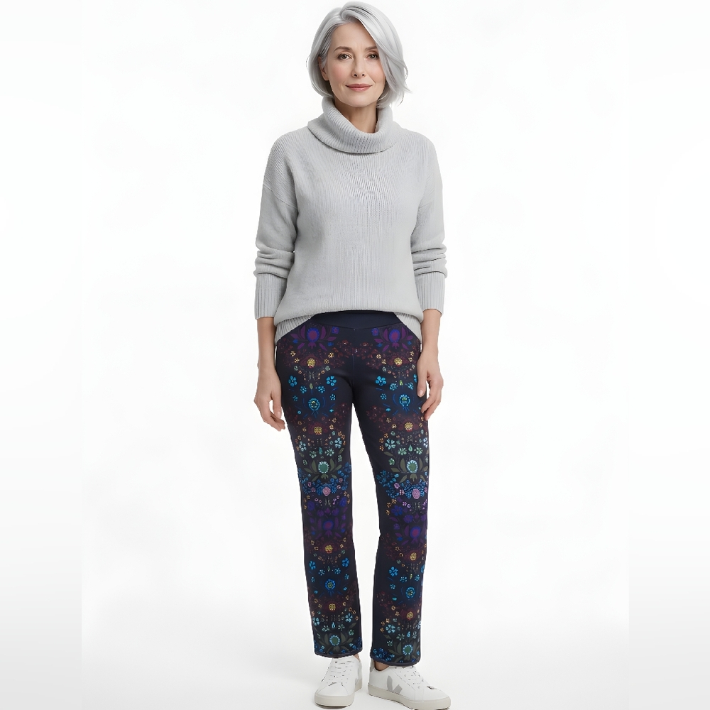 Cynthia Rowley Womens Multicolor Bonded Floral Print Polyester Leggings- Size 10